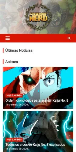 Anteprima del sito Sociedade Nerd, media di Brasile per articoli sponsorizzati