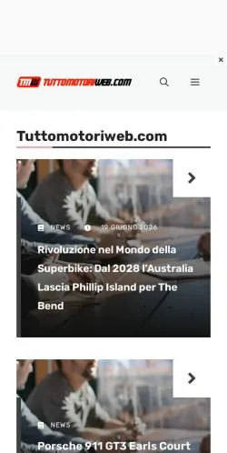 Anteprima del sito TuttoMotoriWeb, media di Italia per articoli sponsorizzati