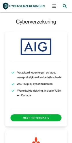Anteprima del sito Cyberverzekeringen, media di Paesi Bassi per articoli sponsorizzati