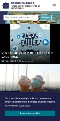 스폰서 기사용 네덜란드 매체 Dordrechtsdagblad 사이트 미리보기
