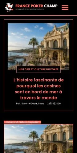 Anteprima del sito France Poker Champ, media di Francia per articoli sponsorizzati