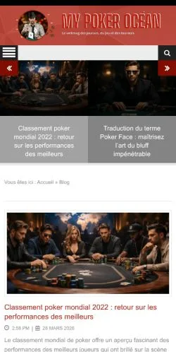 Anteprima del sito My Poker Océan, media di Francia per articoli sponsorizzati
