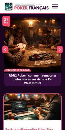 Anteprima del sito Poker Français, media di Francia per articoli sponsorizzati