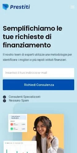 Vista previa del sitio Prestiti, medio de Italia para artículos patrocinados