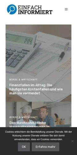 Anteprima del sito Einfach Informiert, media di Austria per articoli sponsorizzati