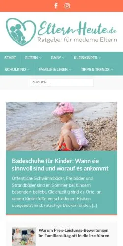 Anteprima del sito Eltern-Heute, media di Germania per articoli sponsorizzati