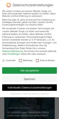 Anteprima del sito Tipps Gegen Schlaflosigkeit, media di Germania per articoli sponsorizzati