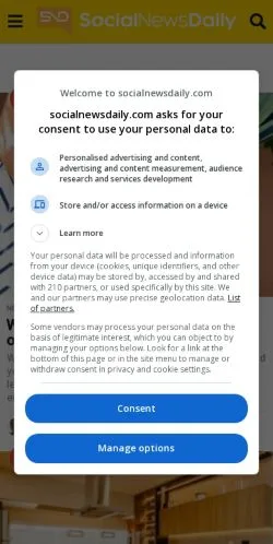 Anteprima del sito Social News Daily, media di Stati Uniti per articoli sponsorizzati