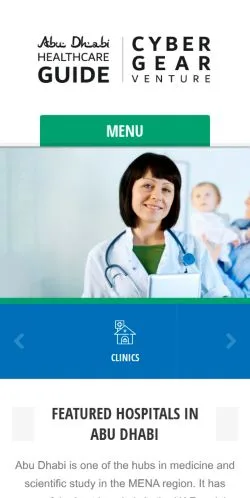 Anteprima del sito Abu Dhabi Healthcare Guide, media di Stati Uniti per articoli sponsorizzati