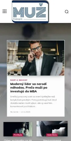 Podgląd witryny Muži dnes, medium z kraju Stany Zjednoczone do artykułów sponsorowanych