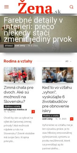Podgląd witryny eŽena, medium z kraju Stany Zjednoczone do artykułów sponsorowanych
