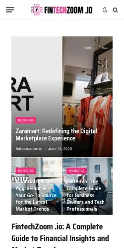 Anteprima del sito FintechZoom, media di Regno Unito per articoli sponsorizzati