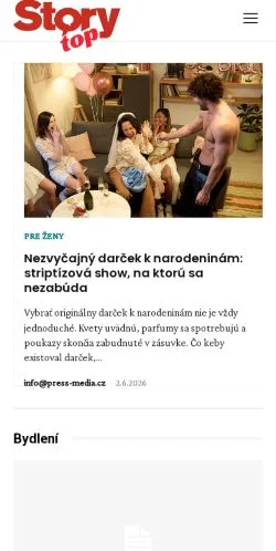 Anteprima del sito Magazín story, media di Stati Uniti per articoli sponsorizzati