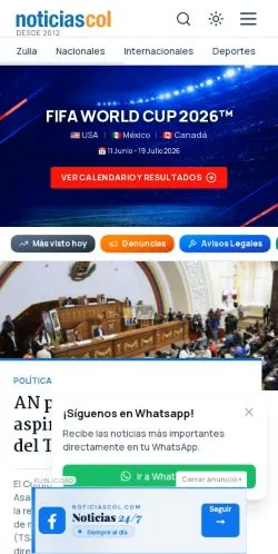 Anteprima del sito Noticiascol, media di Spagna per articoli sponsorizzati