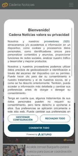 Podgląd witryny Cadena Noticias, medium z kraju Meksyk do artykułów sponsorowanych