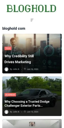 Preview of the Bloghold website, a media outlet in United States for sponsored articles