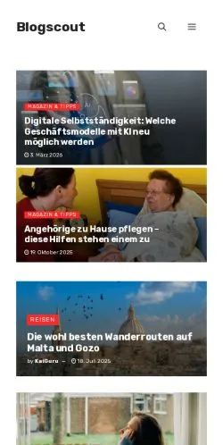 Anteprima del sito Blogscout, media di Germania per articoli sponsorizzati