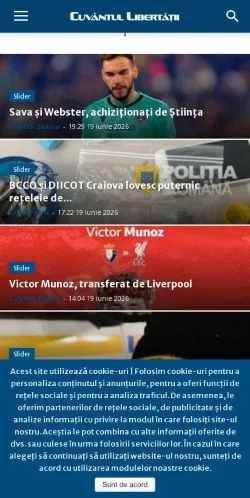 スポンサード記事向けのルーマニアメディア、Cuvântul Libertăţiiのサイトプレビュー