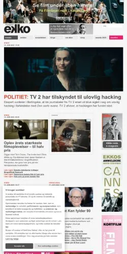 Podgląd witryny Filmmagasinet Ekko, medium z kraju Dania do artykułów sponsorowanych