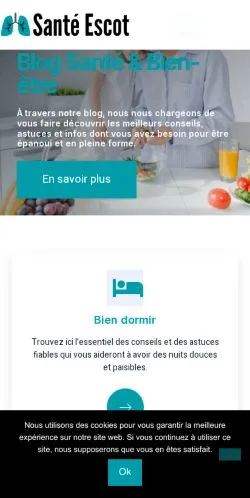 Anteprima del sito Santé Escot, media di Francia per articoli sponsorizzati