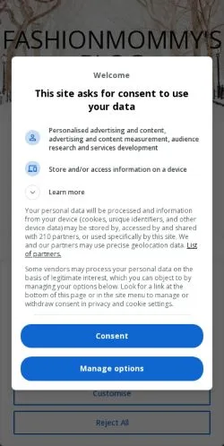 Anteprima del sito Fashion-Mommy, media di Stati Uniti per articoli sponsorizzati