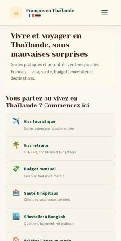 Anteprima del sito Français en Thaïlande, media di Francia per articoli sponsorizzati