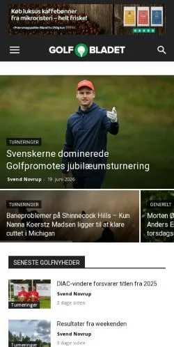 Voorbeeld van de site Golfbladet, medium uit Denemarken voor gesponsorde artikelen