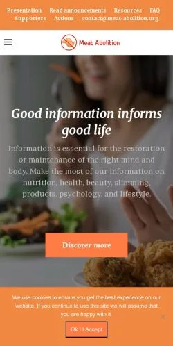 Anteprima del sito Meat Abolition, media di Stati Uniti per articoli sponsorizzati