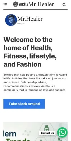 Anteprima del sito MHealer, media di Regno Unito per articoli sponsorizzati