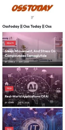 Anteprima del sito OSSToday, media di Stati Uniti per articoli sponsorizzati