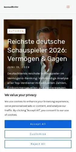 Anteprima del sito Reichtummonitor, media di Germania per articoli sponsorizzati