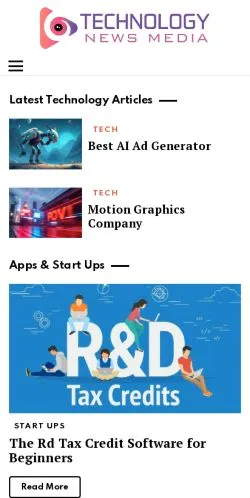 Anteprima del sito Technology News Media, media di Stati Uniti per articoli sponsorizzati