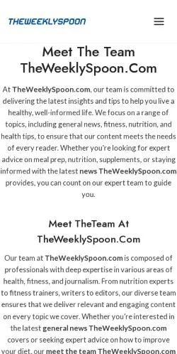 Voorbeeld van de site The Weekly Spoon, medium uit Verenigde Staten voor gesponsorde artikelen