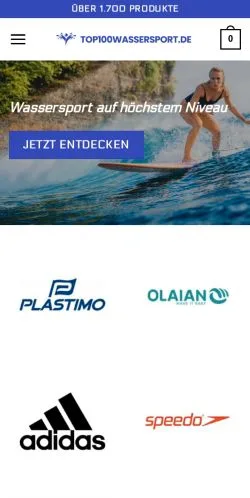 スポンサード記事向けのドイツメディア、Top 100 Wassersportのサイトプレビュー