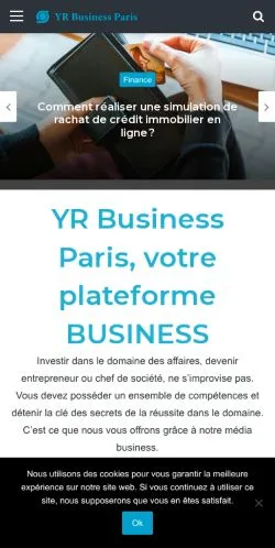 Anteprima del sito YR Business Paris, media di Francia per articoli sponsorizzati
