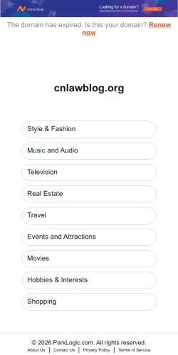 Podgląd witryny Cnlawblog, medium z kraju Stany Zjednoczone do artykułów sponsorowanych