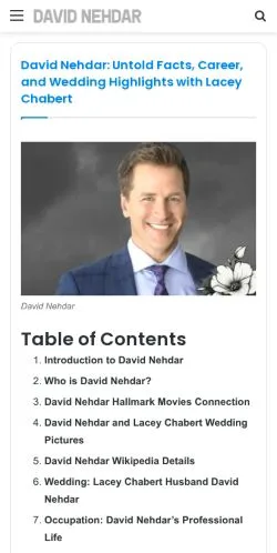 Pré-visualização do site David Nehdar, meio de Estados Unidos para artigos patrocinados