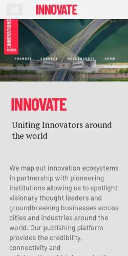 Anteprima del sito Innovations Of The World, media di Stati Uniti per articoli sponsorizzati