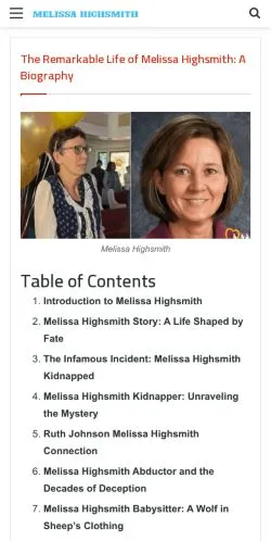 Anteprima del sito Melissa Highsmith, media di Stati Uniti per articoli sponsorizzati