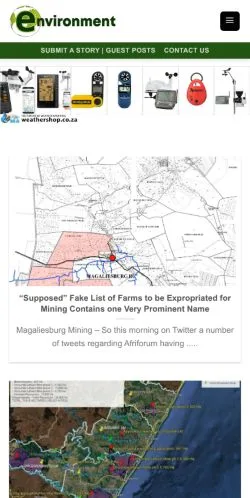 Preview of the Environment South Africa website, a media outlet in United States for sponsored articles