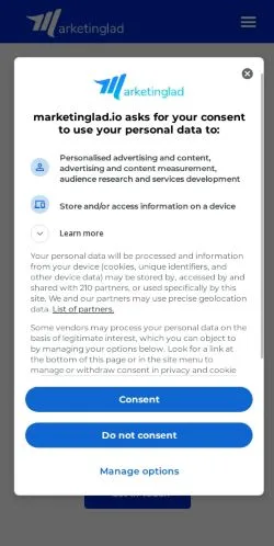 Anteprima del sito Marketing Lad, media di Stati Uniti per articoli sponsorizzati