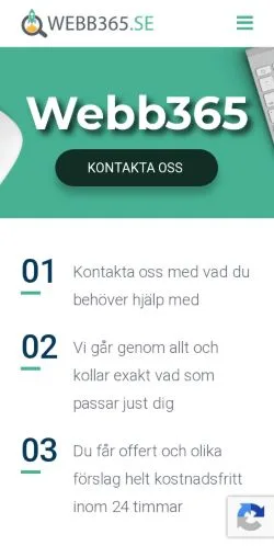 Förhandsvisning av webbplatsen Webb365, medium i Sverige för sponsrade artiklar