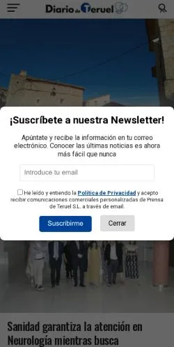 Anteprima del sito Diario De Teruel, media di Spagna per articoli sponsorizzati