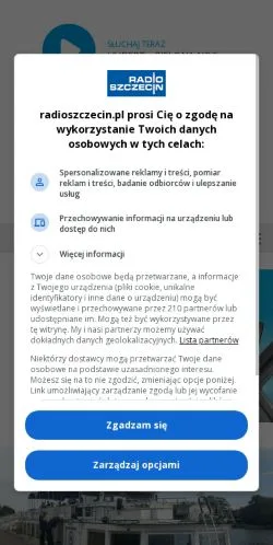 Anteprima del sito Radio Szczecin, media di Polonia per articoli sponsorizzati