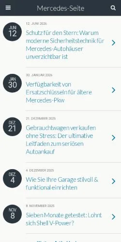 スポンサード記事向けのドイツメディア、Mercedes-Seiteのサイトプレビュー
