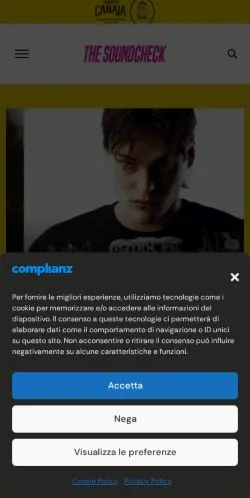Anteprima del sito The Soundcheck, media di Italia per articoli sponsorizzati