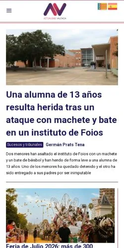 Anteprima del sito Actualidad Valencia, media di Spagna per articoli sponsorizzati