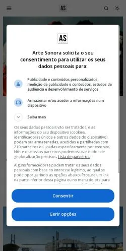 Podgląd witryny Arte Sonora, medium z kraju Portugalia do artykułów sponsorowanych