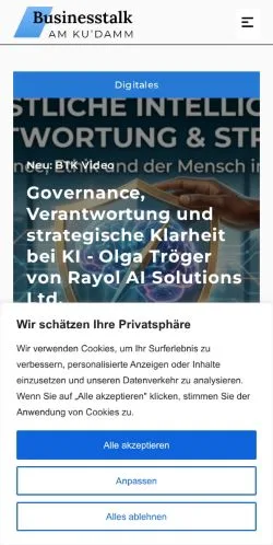 Podgląd witryny Businesstalk am Kudamm, medium z kraju Niemcy do artykułów sponsorowanych