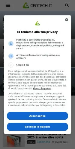 Forhåndsvisning av nettstedet CeoTech, medium fra Italia for sponsede artikler